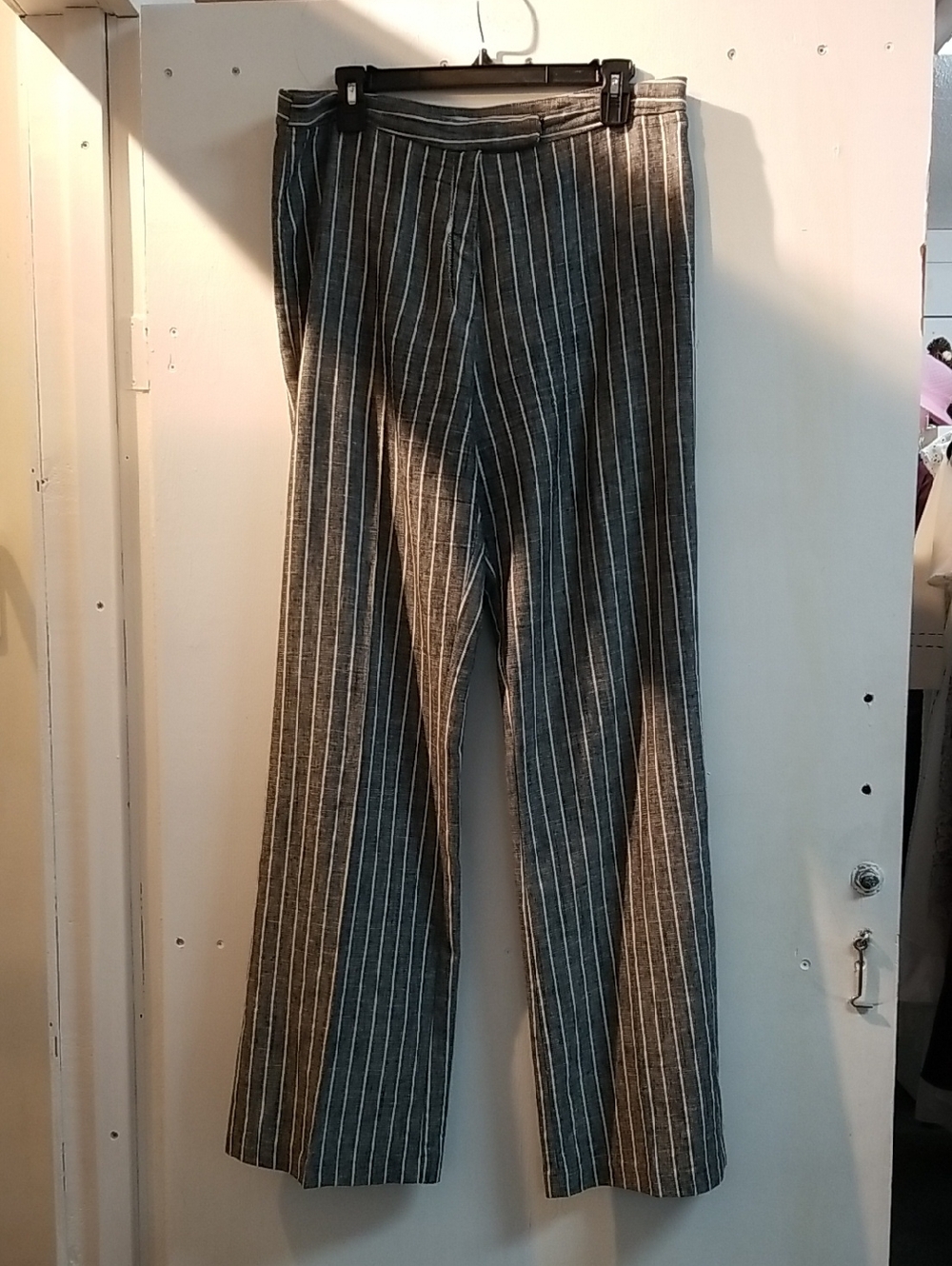 Scarpa Women's Gray Pinstripe Wide-Leg Pants